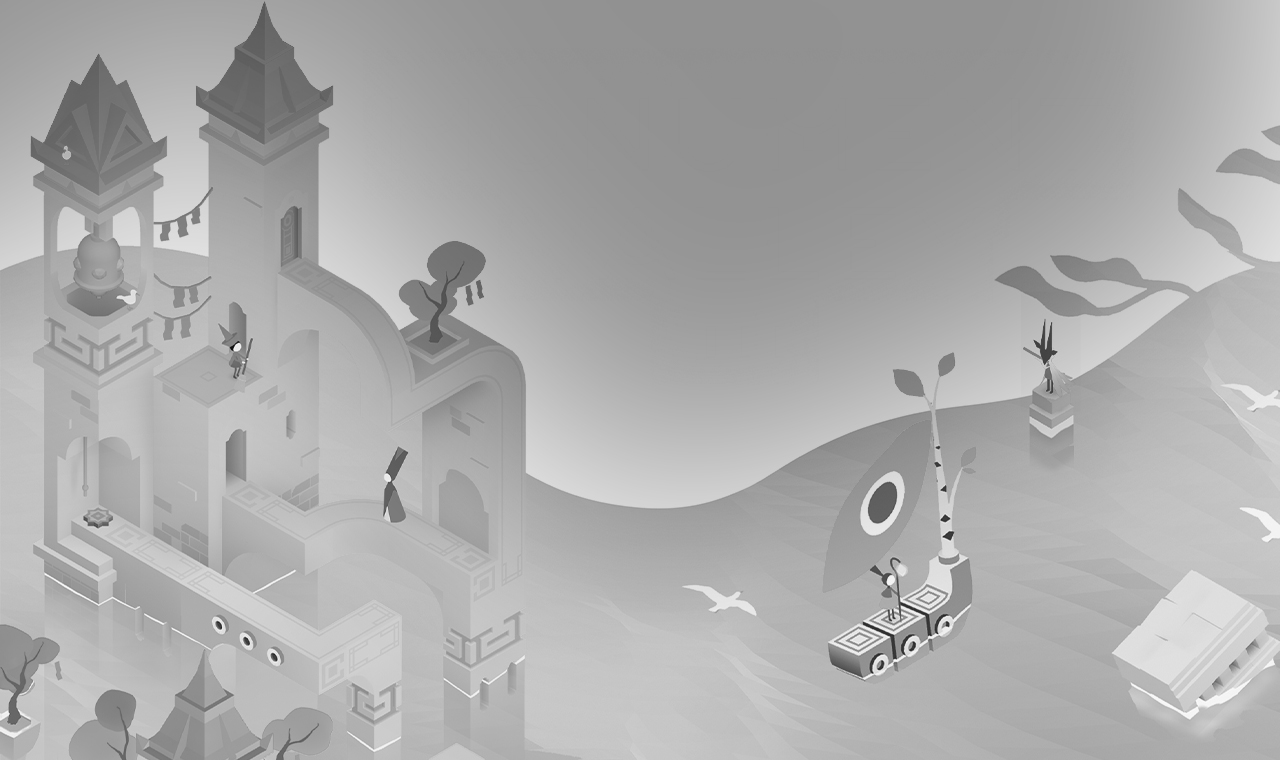 Black and white background of monument valley
