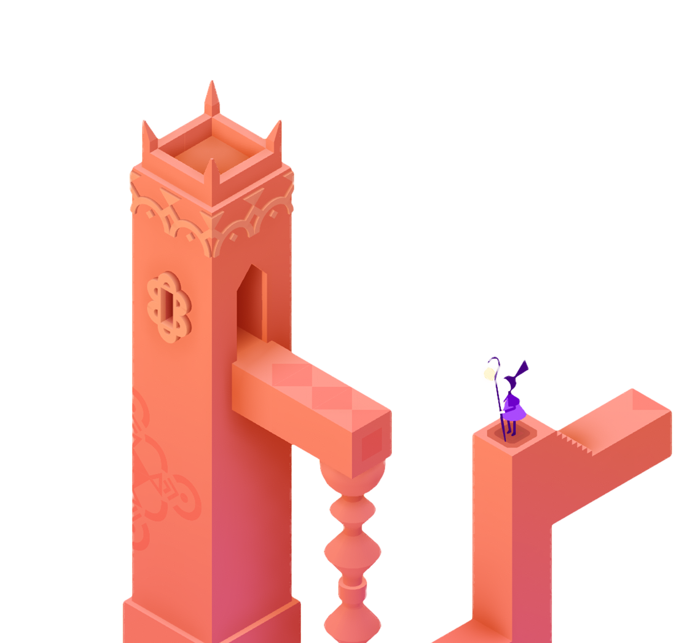 A colourful building and character from monument valley