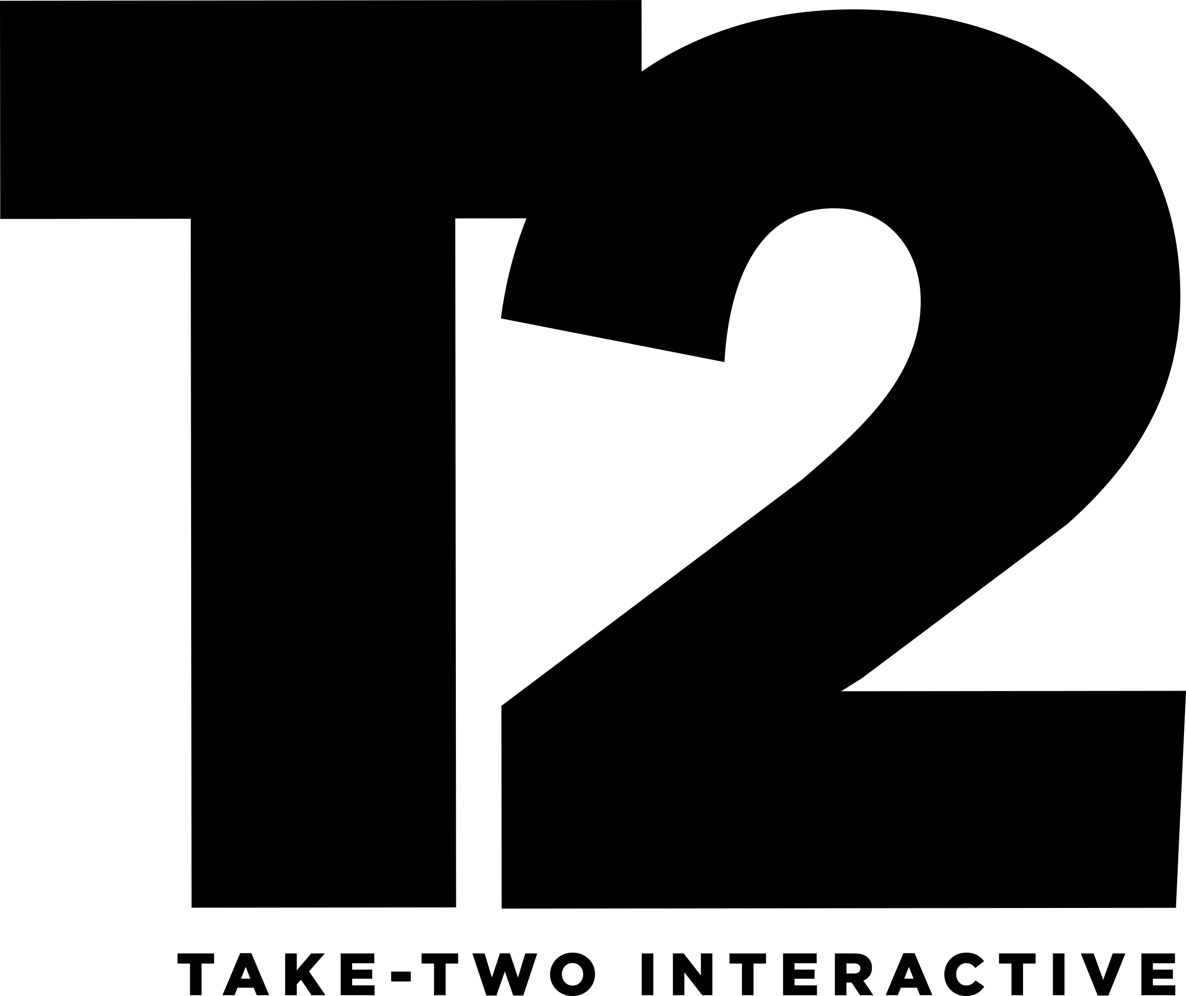 Black stacked T2 logo