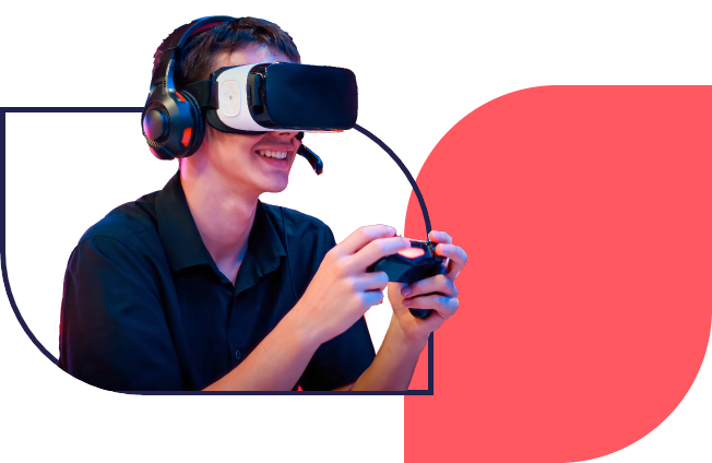 gamer with a vr headset