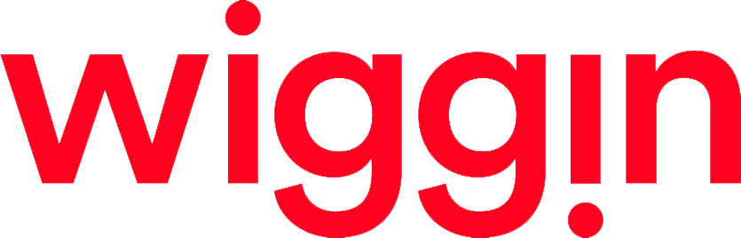 red text logo for wiggin